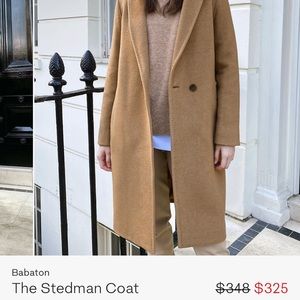 Aritzia Stedman wool caramel coat